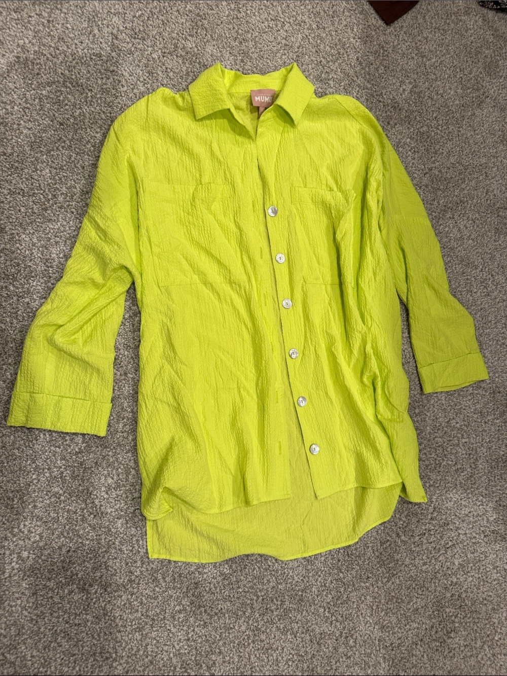 Show Me Your MuMu Johns Button Down Shirt Green Size Small
